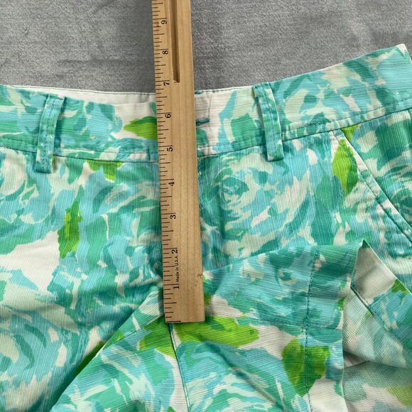 Lilly Pulitzer Shorts 00 Poolside Blue Rose Floral First Impression Callahan - Picture 7 of 15